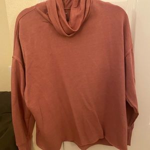 Aerie pink cowl neck sweater